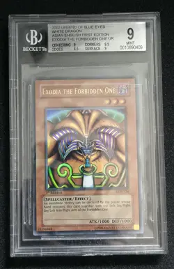 Yugioh! Exodia The Forbidden One set 1st Ed Asian Eng LOB-120-124 Beckett 8.5/9 - Image 2