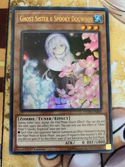 Ghost Sister & Spooky Dogwood DUDE-EN005 Ultra RARE Alt Art NM 1st ed Yugioh - Image 1