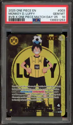 One Piece CCG Monkey.D.Luffy BVB X One Piece Match Day '25 ST13-003 PSA 10 - Image 1