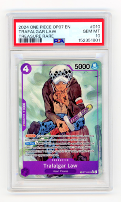 2024 One Piece OP07 En Trafalgar Law Treasure Rare TR #010 PSA 10 Gem Mint - Image 1