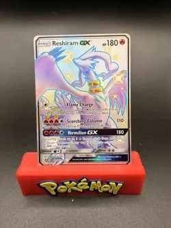 Pokemon TCG Reshiram GX SV51/SV94 Hidden Fates Shiny Vault Holo Rare Card NM - Image 1