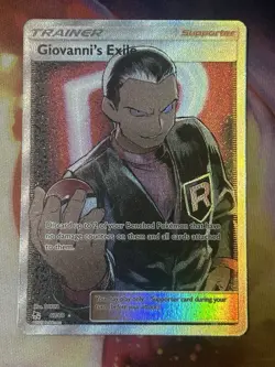 Pokemon Card Giovanni's Exile 67/68 Full Art Ultra Rare Hidden Fates NM - Image 1
