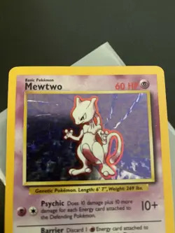 Pokemon TCG Mewtwo Base Set 10/102 Holo Unlimited Holo Rare LP/NM #1 - Image 3