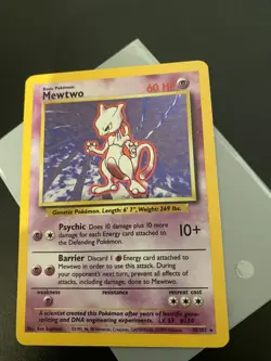 Pokemon TCG Mewtwo Base Set 10/102 Holo Unlimited Holo Rare LP/NM #1 - Image 5
