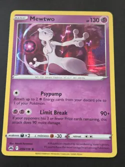 Pokemon Mewtwo 59/159 Crown Zenith Rare Holo NM - Image 1