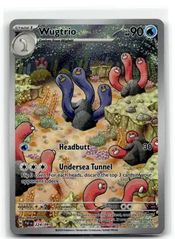 Wugtrio 224/091 Illustration Rare Paldean Fates Pokemon NM b6 - Image 1