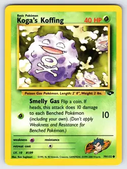 Koga's Koffing 79/132 Gym Challenge Pokemon Card WOTC Vintage Uncommon - Nm/Vlp - Image 1