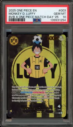 One Piece CCG Monkey.D.Luffy BVB X One Piece Match Day '25 ST13-003 PSA 10 - Image 1