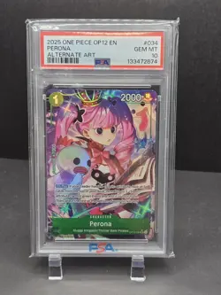 One Piece Op12 English Perona Alternate Art Psa 10 - Image 1