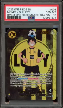 One Piece CCG Monkey.D.Luffy BVB X One Piece Match Day '25 ST13-003 PSA 10 - Image 1