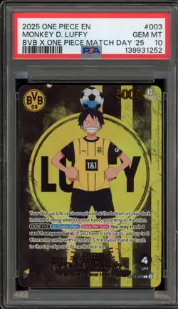 One Piece CCG Monkey.D.Luffy BVB X One Piece Match Day '25 ST13-003 PSA 10 - Image 1