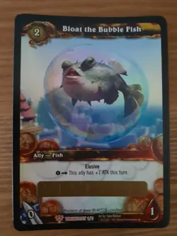 Warcraft Card CCG TCG - Bloat the Bubble Fish Loot Card - Unscratched - Pet - Image 1