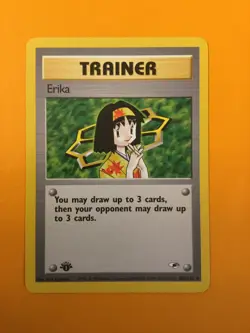 Trainer Erika 1st Edition Gym Heroes Non-Holo Rare Pokemon Card 100/132 - Image 3