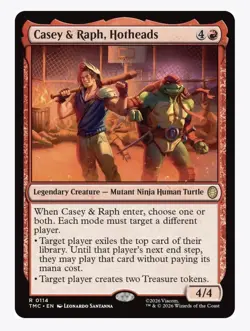 4x Casey & Raph, Hotheads, TMNT Commander, Magic, MTG NM - Image 1