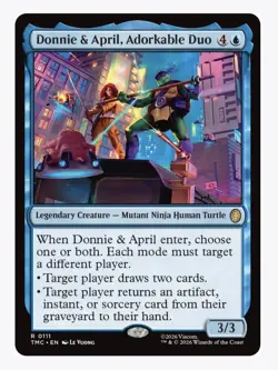 4x Donnie & April, Adorkable Duo, TMNT Commander, Magic, MTG NM - Image 1