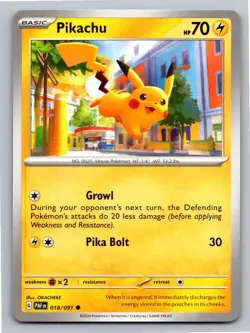 Pikachu 018/091 Common Paldean Fates Pokemon Near Mint - Image 1