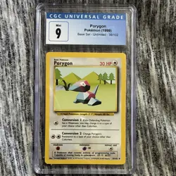 1999 Pokemon Base Set Unlimited Porygon 39/102 English Regular CGC 9 - Image 1