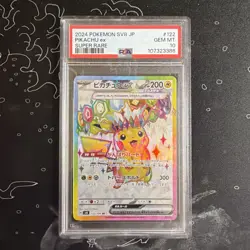 PSA 10 Pikachu ex SR 122/106 Super Electric Breaker sv8 Japanese Pokemon Card - Image 1