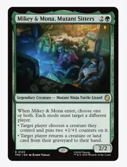 4x Mikey & Mona, Mutant Sitters, TMNT Commander, Magic, MTG NM - Image 1