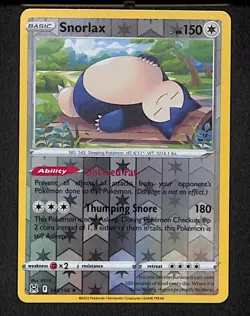 Snorlax 143 Rare Pokemon Lost Origin 196 Reverse Holo 2022 - Image 1