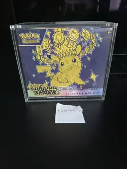 Pokemon TCG Surging Sparks Pokemon Center ETB New Sealed WITH ACRYLIC CASE✅ - Image 1