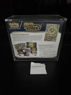 Pokemon TCG Surging Sparks Pokemon Center ETB New Sealed WITH ACRYLIC CASE✅ - Image 3