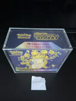 Pokemon TCG Surging Sparks Pokemon Center ETB New Sealed WITH ACRYLIC CASE✅ - Image 4