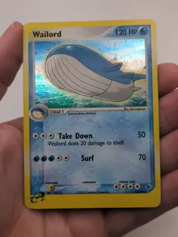 Wailord Holo Rare 14/109 Ruby and Sapphire 2003 Holo Pokemon English - Image 1