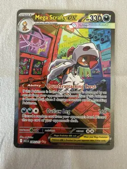 Pokemon Ascended Heroes Mega Scrafty Ex SIR #285 NM - Image 1