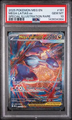 Mega Latias EX 181/132 PSA 10 MEG EN Special Illustration Rare SIR Pokemon - Image 1