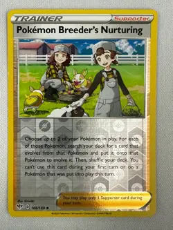 Pokemon Breeder's Nurturing Darkness Ablaze 166/189 Reverse Holo Uncommon NM - Image 1
