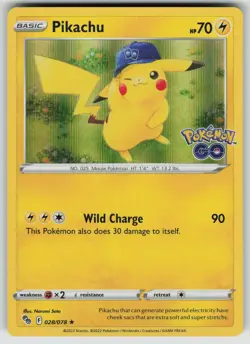 PIKACHU 028/078 HOLO RARE POKEMON GO POKEMON HOLO NEAR MINT - Image 1