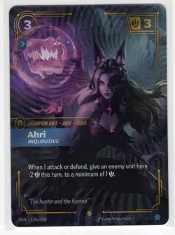 Riftbound League Of Legends Origins Foil Card OGN 119a Ahri Inquisitive - Image 1