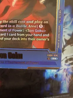 Son Goku FB09-036 Alternate Art Dual Evolution Dragon Ball Card English Fusion - Image 5