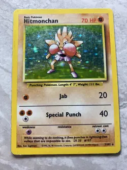 Pokemon Card - Hitmonchan - 7/102 - Holo Unlimited - Base Set - WOTC - [D] - Image 1