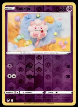 Swirlix 083/195 Common Silver Tempest Pokemon Reverse Holo Near Mint - Image 1