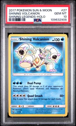 2017 POKEMON SUN & MOON SHINING LEGENDS #27 SHINING VOLCANION-HOLO PSA 10 - Image 1