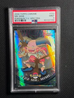 Topps Chrome 2000 Mr. Mime Pokemon TV Spectra #122 PSA 9 - Image 1