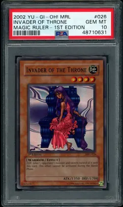 2002 Yu-Gi-Oh! MRL-026 1st Edition Invader of the Throne PSA 10 GEM MINT - Image 1