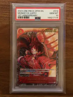2023 ONE PIECE MONKEY D. LUFFY 1ST ANNIV AWAKENING OF THE NEW ERA #012 PSA 10 - Image 1