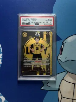 2025 ONE PIECE PROMOS BVB X ONE PIECE MATCH DAY 2025 #003 MONKEY D. LUFFY PSA 10 - Image 1