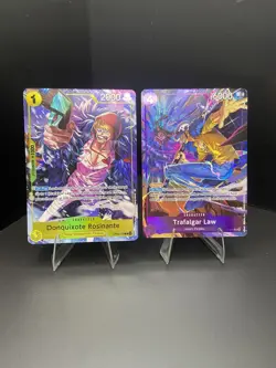 Rosinante & Trafalgar Law Illustration Box Vol 6 Promos OP12-108 & P-093 NM - Image 1
