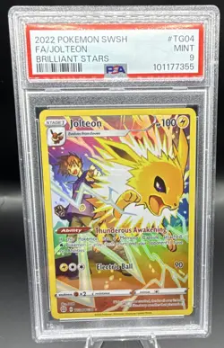 Pokemon TCG Jolteon TG04/TG30 Brilliant Stars TG Holo Full Art PSA 9 - Image 1