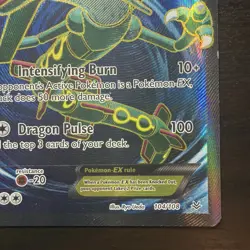 POKEMON RAYQUAZA EX FULL ART 104/108 CY ROARING SKIES HOLO LP - Image 3