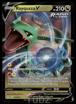 Rayquaza V 110/203 Holo V Rare Evolving Skies Pokemon Near Mint - Image 1
