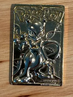 Pokemon 1999 23k Gold Plated MEWTWO #150 Burger King Promotion Some Scratches - Image 1
