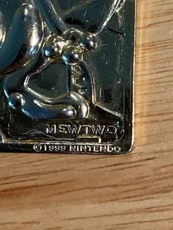 Pokemon 1999 23k Gold Plated MEWTWO #150 Burger King Promotion Some Scratches - Image 2
