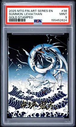 Leviathan Magic The Gathering Final Fantasy Art Series 38 Gold Stamped PSA 9 - Image 1