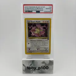 Pokemon Team Rocket's Meowth 18 Black Star Promo Pokemon League #18 2000 PSA 10 - Image 1