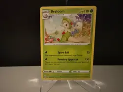 2022 Pokemon TCG Breloom 004 Brilliant Stars Rare Card NM+ - Image 1